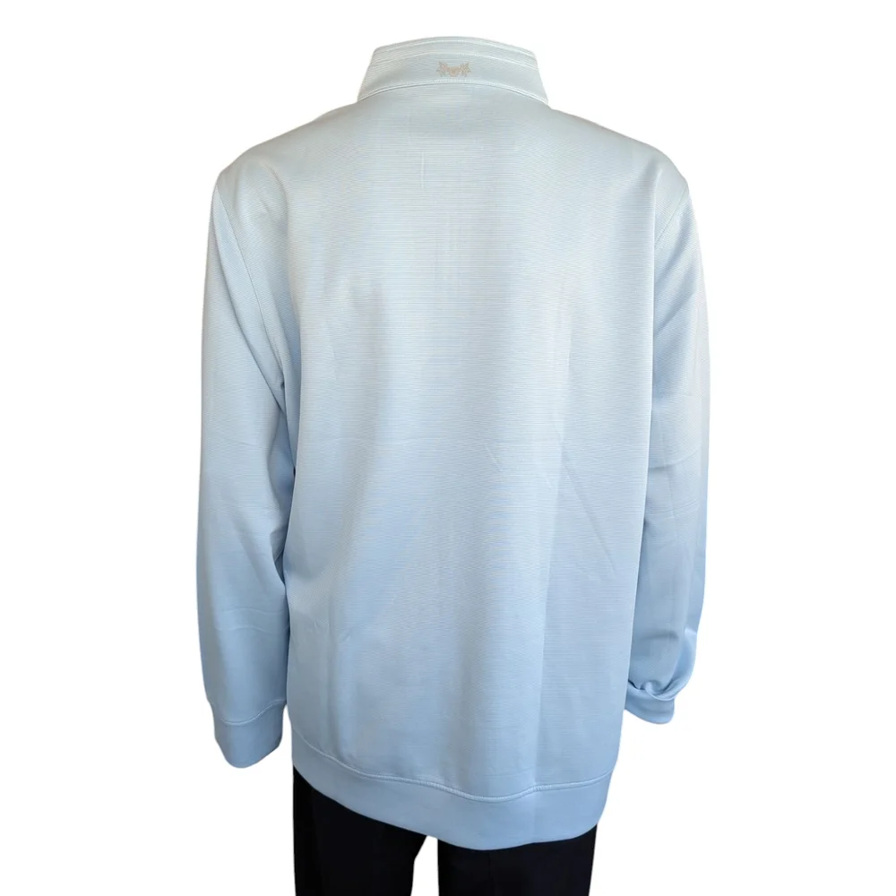 Hickey Freeman Blue Zip Up Sweater with Standing Collar